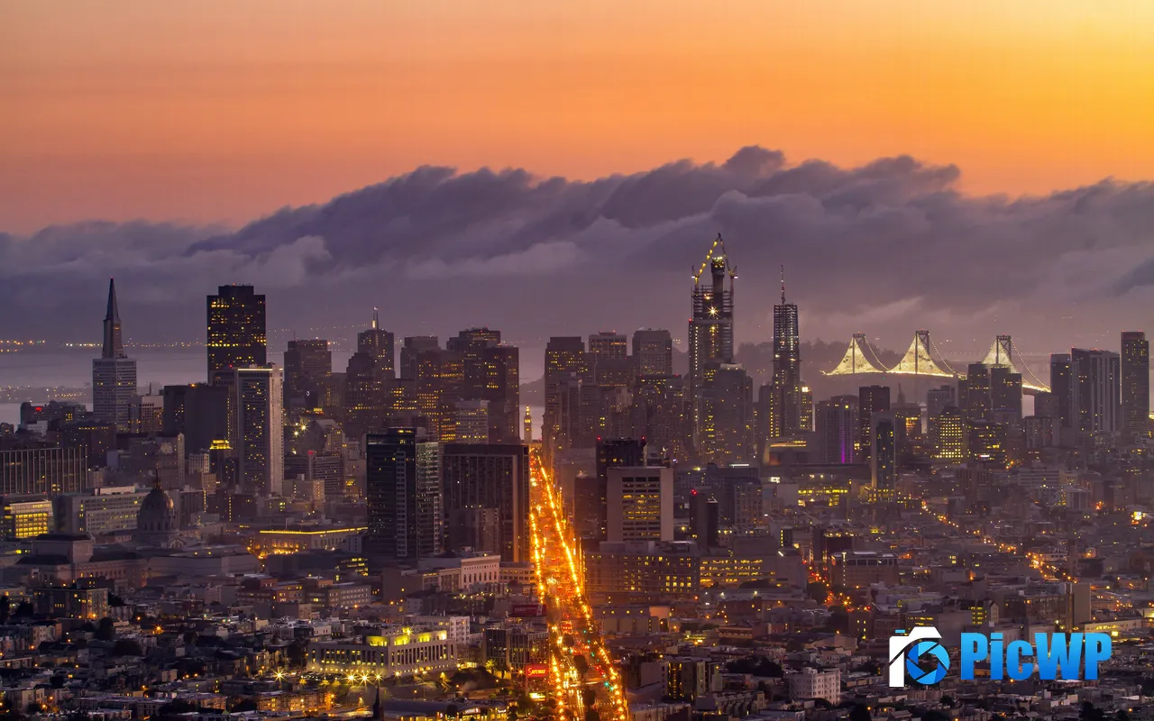 Golden Gate Golden State San Francisco <font color=red>Sunset</font> Strip 5K PC Wallpaper