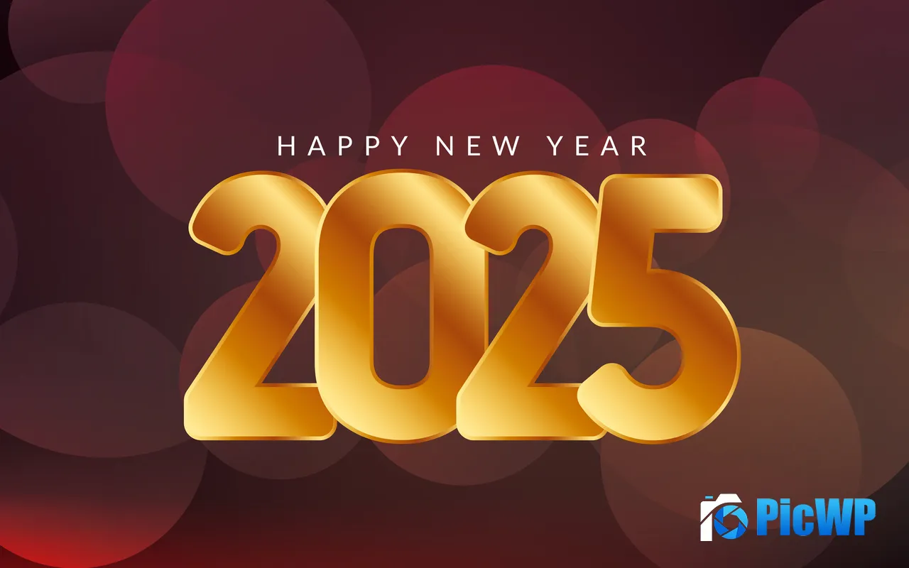 <font color=red>Happy</font> New Year 2025 Holiday Purple Gold Design 5K PC Wallpaper