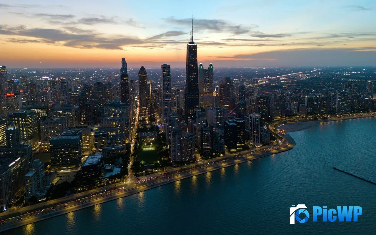 City Bay Skyscrapers Chicago Illinois USA 5K PC Wallpaper