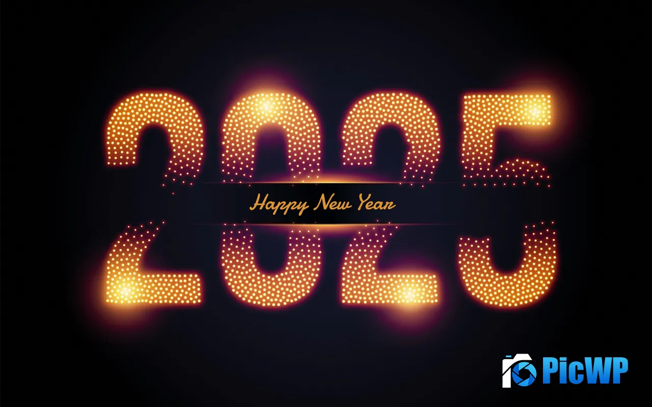 <font color=red>Happy</font> New Year 2025 Festivals Neon lights Brilliant 5K PC Wallpaper