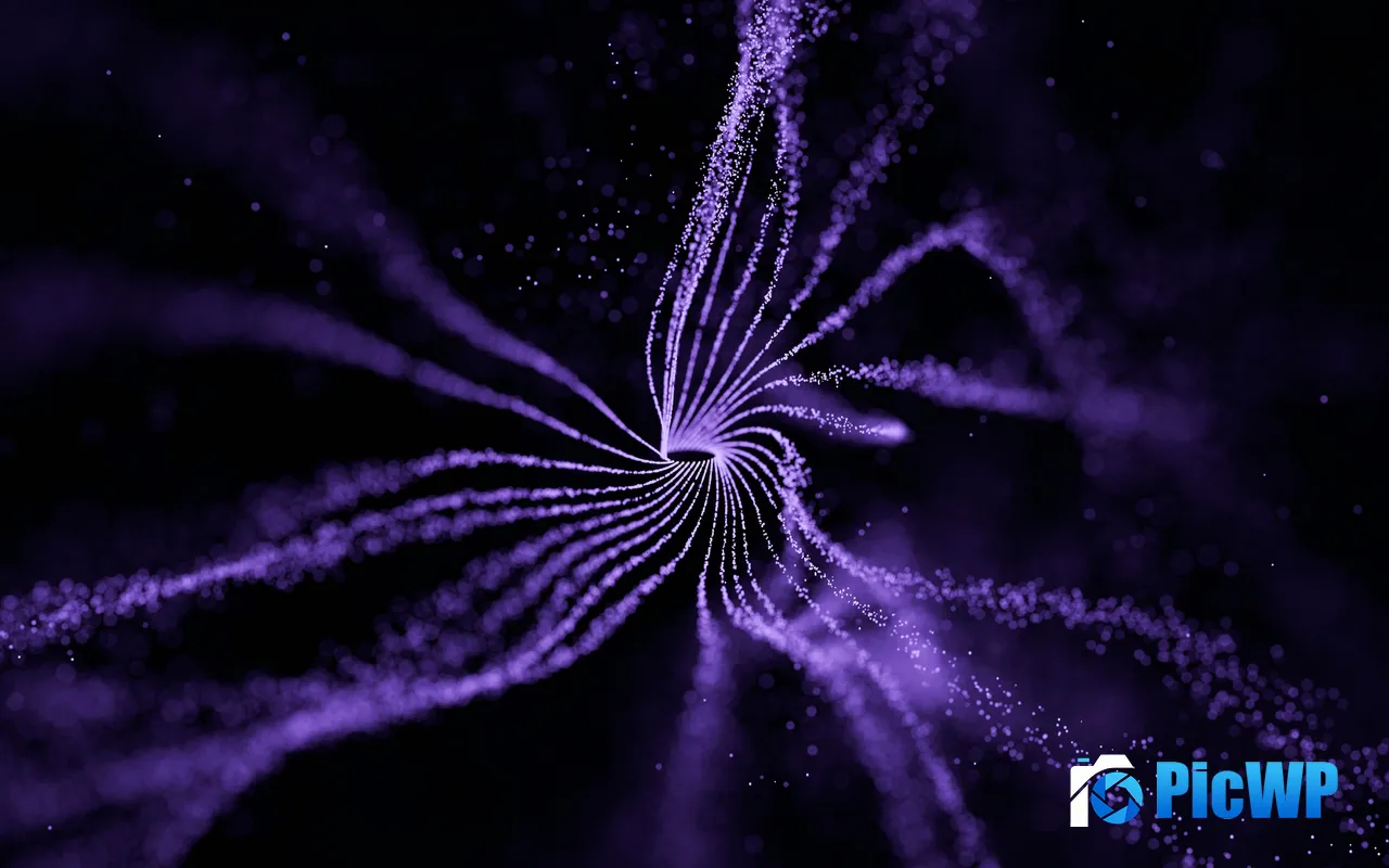 Romantic Purple Microscopic Particles Spiral Abstract 5K PC Wallpaper