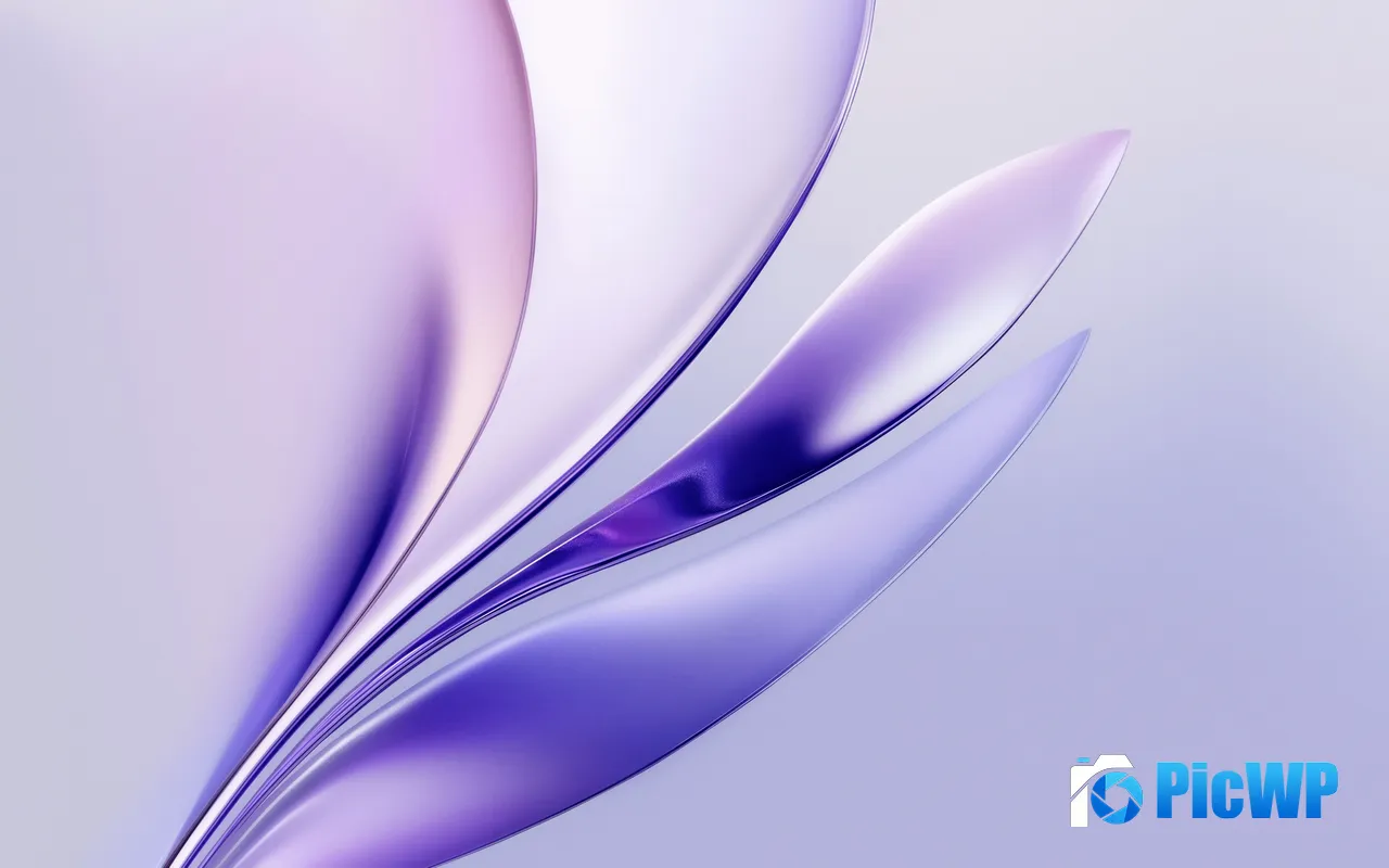 Glossy Purple Abstract Flowers Background Design 5K PC Wallpaper
