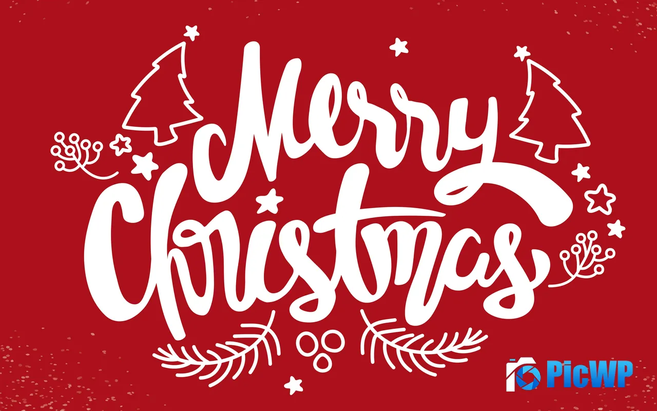 Merry Christmas 2025 Happy New Year Red <font color=red>Cartoon</font> Design 5K PC Wallpaper