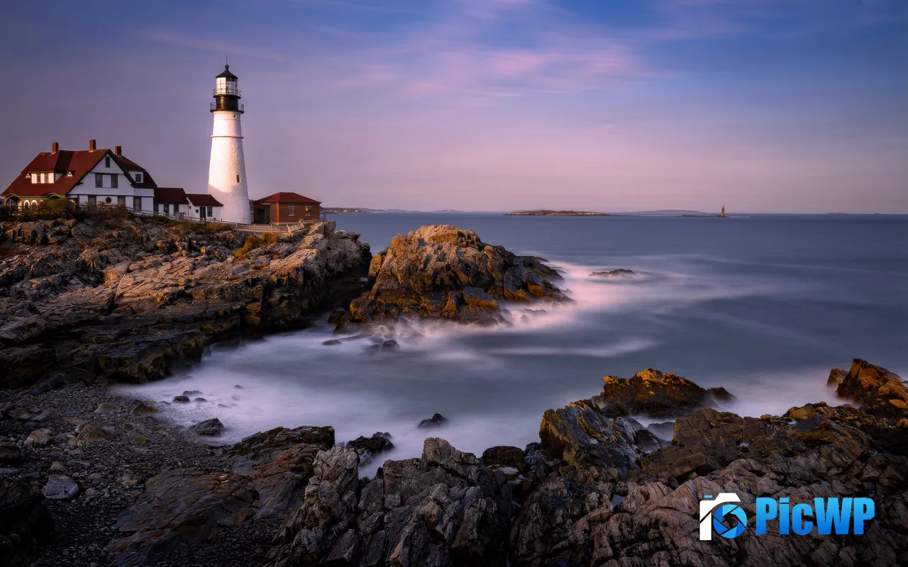 Lighthouse House Coast Sea Reef <font color=red>Sunset</font> 5K PC Wallpaper