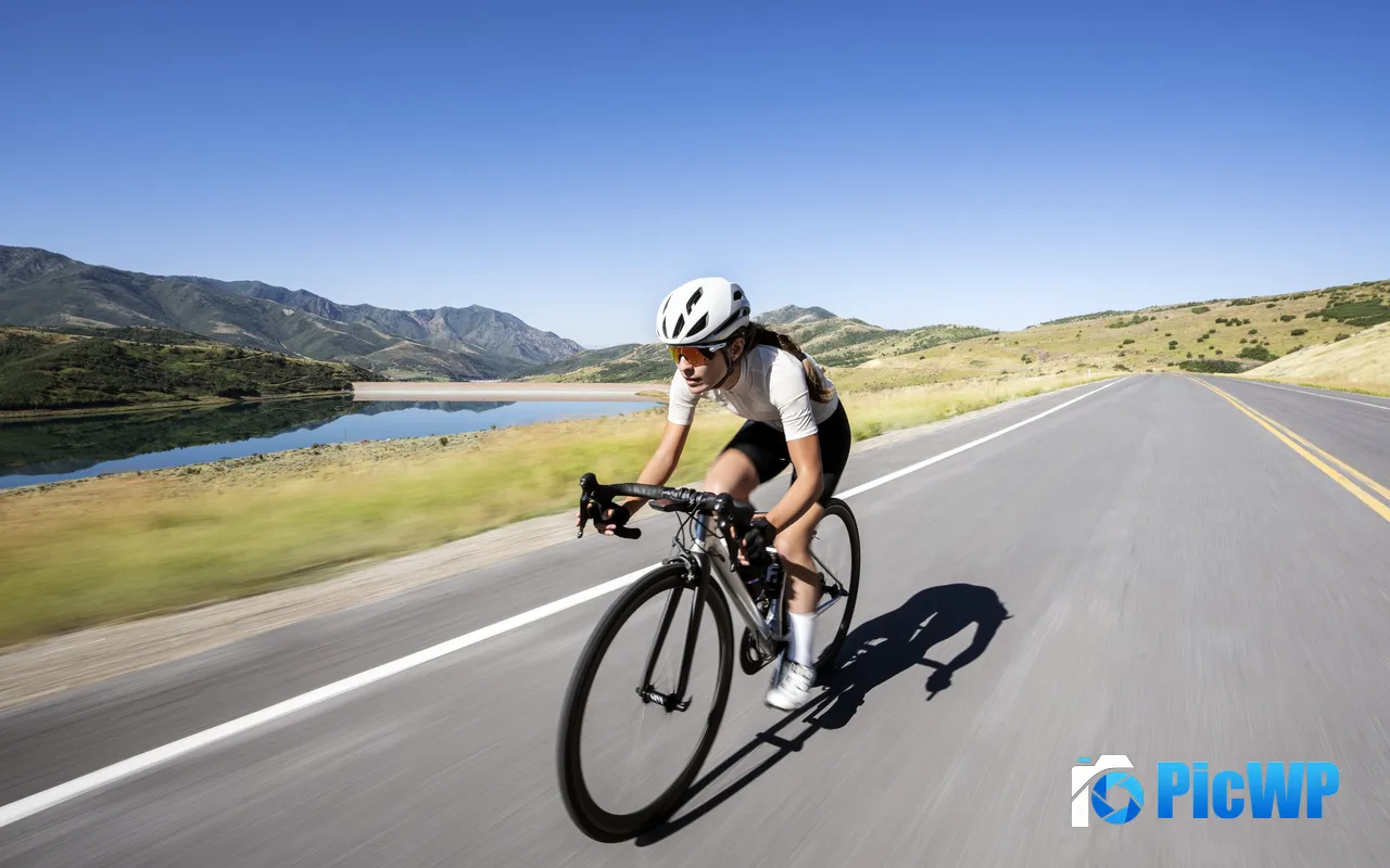 Girl Speeding Road Biking <font color=red>Outdoor</font> Activities 5K PC Wallpaper