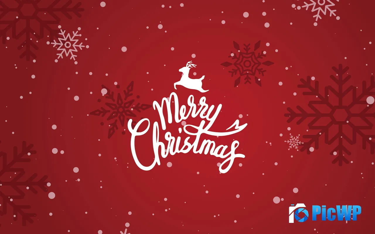 Merry Christmas 2025 New Year Deer Snowflake Theme 5K PC Wallpaper