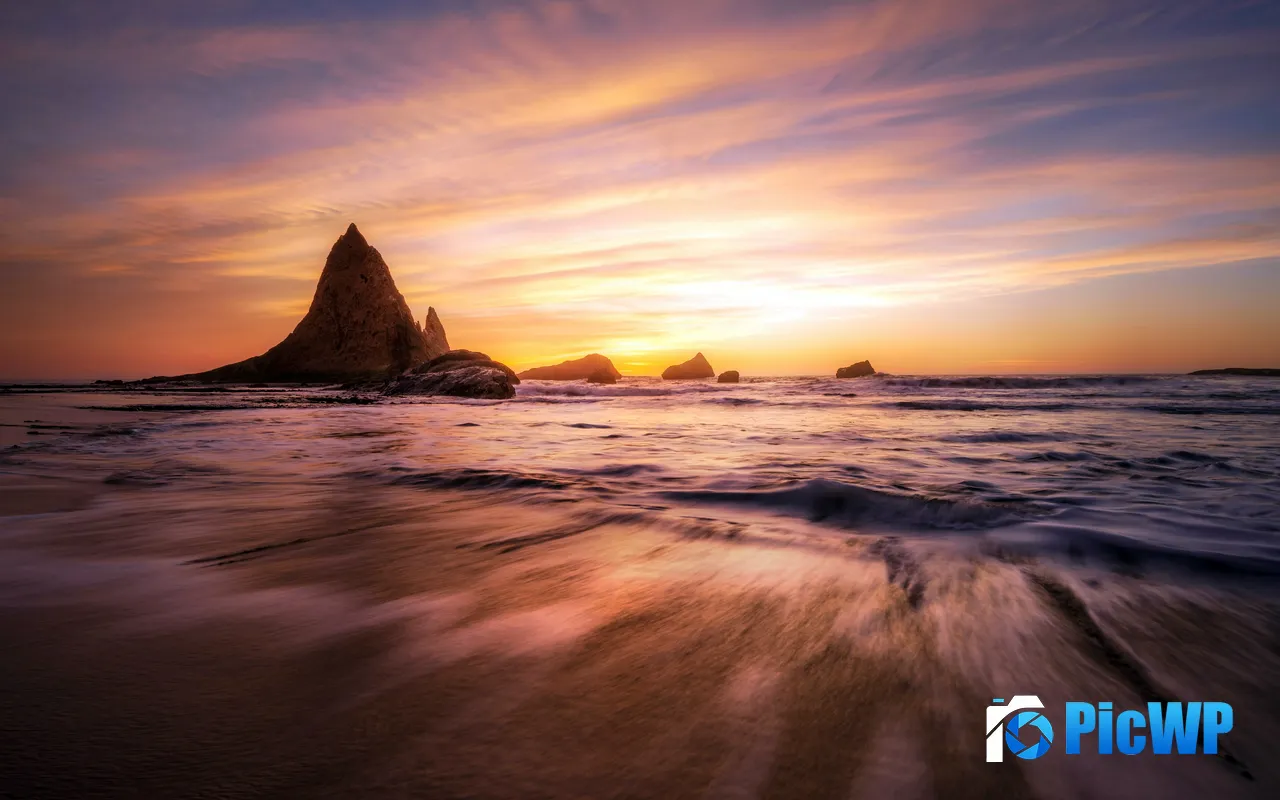 Summer Seascape Sky Sunset Rocky Beach Evening 5K PC Wallpaper