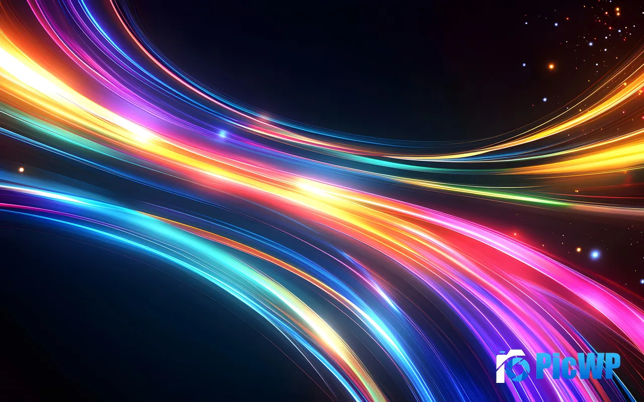 Neon Glare Dynamic Curve Colorful Light Spot 5K PC Wallpaper