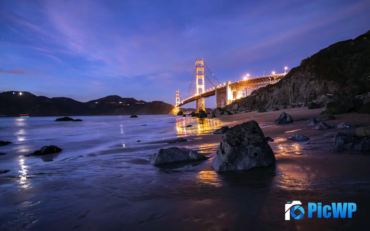 Golden Gate Bridge Coast Dusk San Francisco USA 5K PC Wallpaper