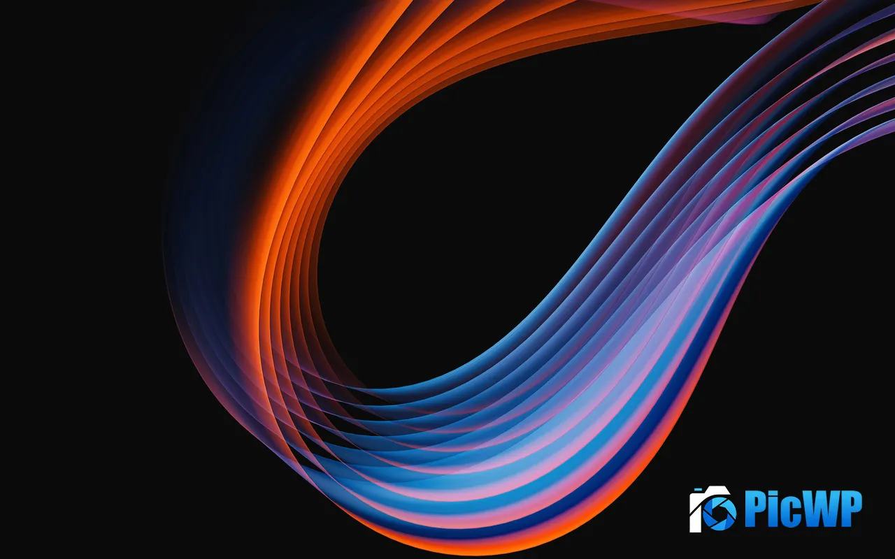 Ribbon Curve Interweaving Gradient Abstract Dark 5K PC Wallpaper