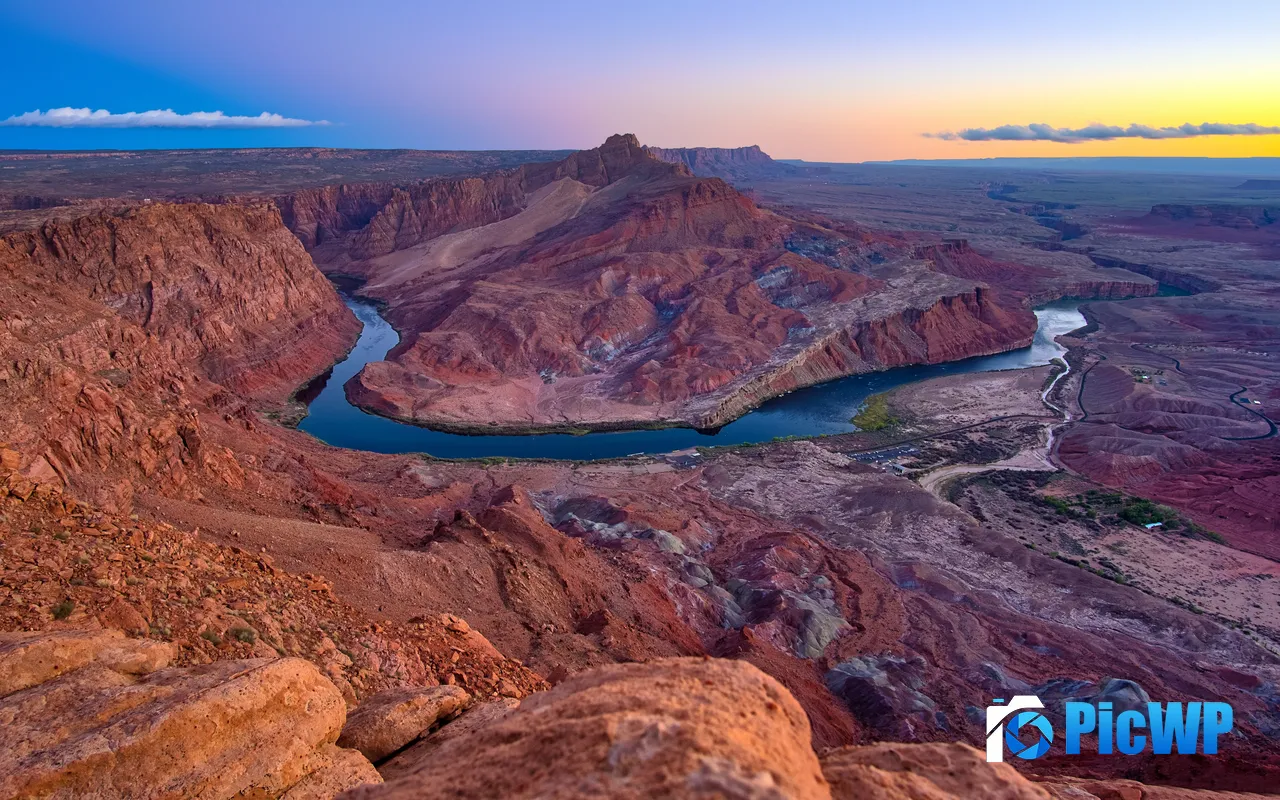 Arizona Horseshoe Bend Canyon Sunset USA 5K PC Wallpaper
