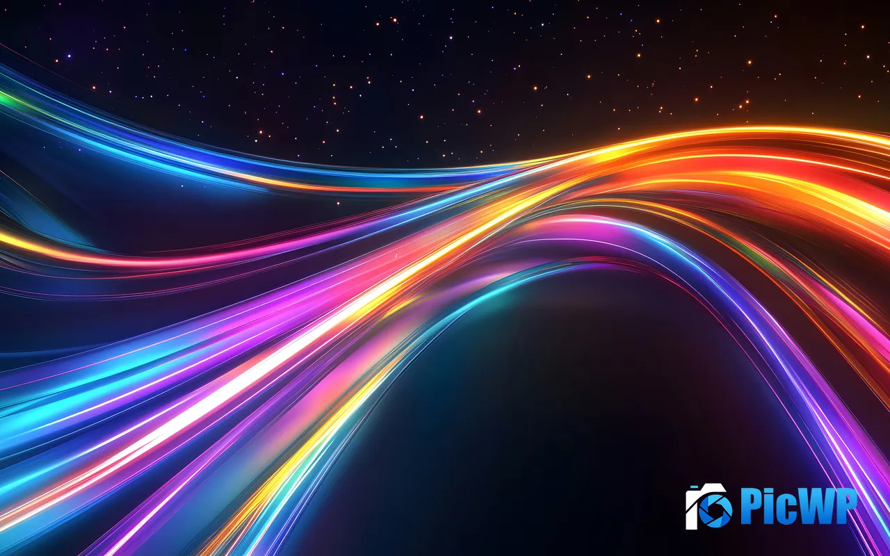 Dynamic Curve Glare Colorful Starlight 5K PC Wallpaper