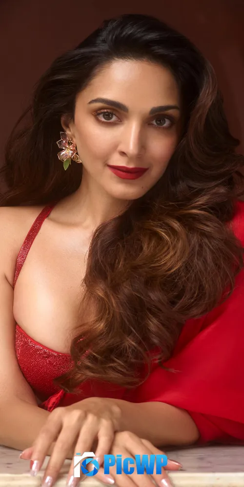 Kiara Advani Red dress 3K Mobile Wallpaper