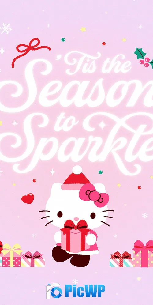 Hello Kitty Christmas gifts 3K Mobile Wallpaper