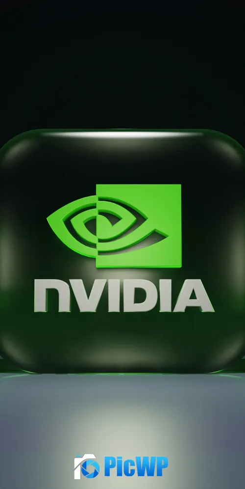 Nvidia Logo Green 3K Mobile Wallpaper