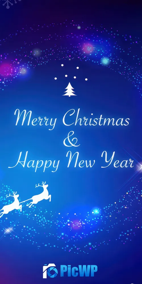 Merry Christmas Sparkling 3K Mobile Wallpaper