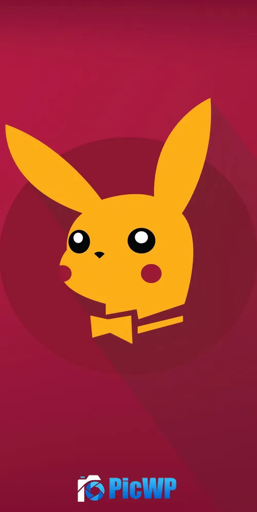 Playboy Pikachu Minimalist 3K Mobile Wallpaper