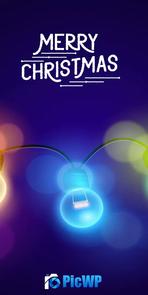 Merry Christmas Christmas lights 3K Mobile Wallpaper