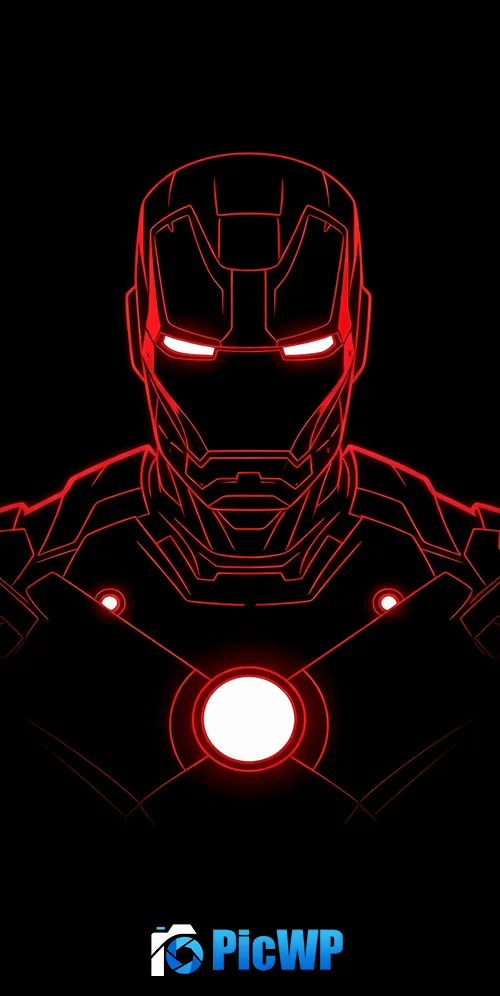 Iron Man Red glow 3K Mobile Wallpaper
