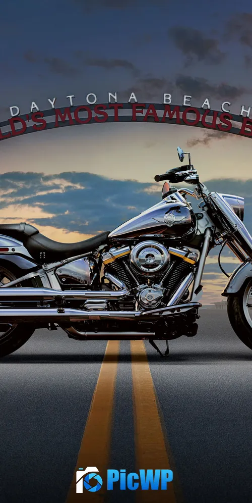Harley-Davidson Fat Boy Daytona Beach 3K Mobile Wallpaper