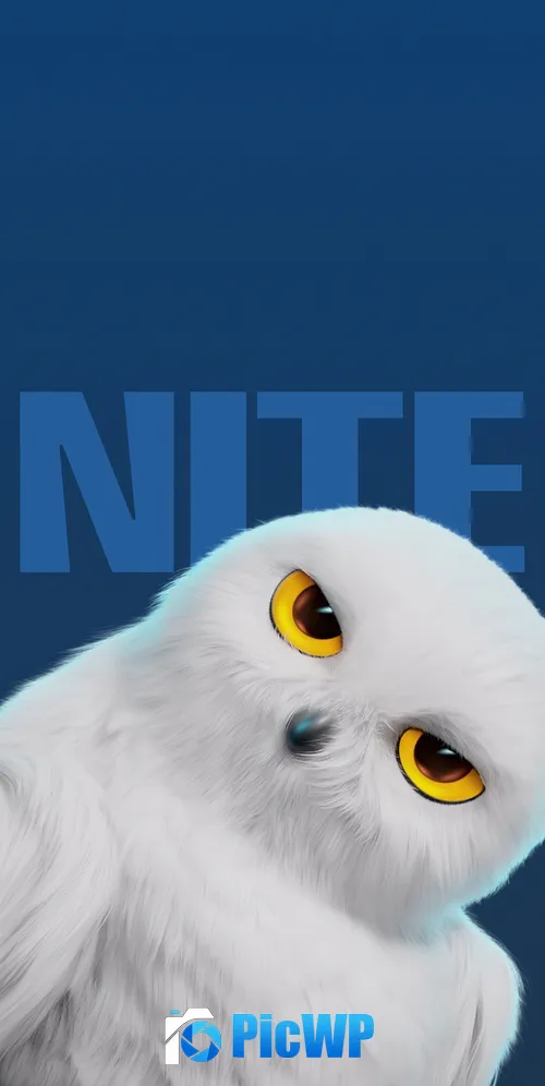 White Owl Cute cartoon 3K Mobile Wallpaper