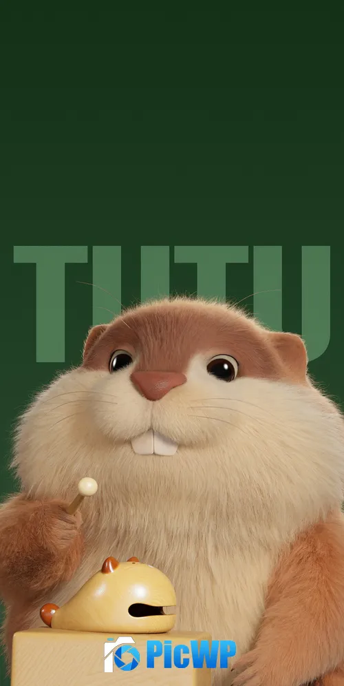 Beaver Cute cartoon 3K Mobile Wallpaper