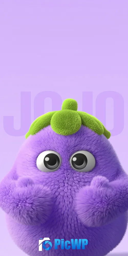 Cute cartoon Purple background 3K Mobile Wallpaper