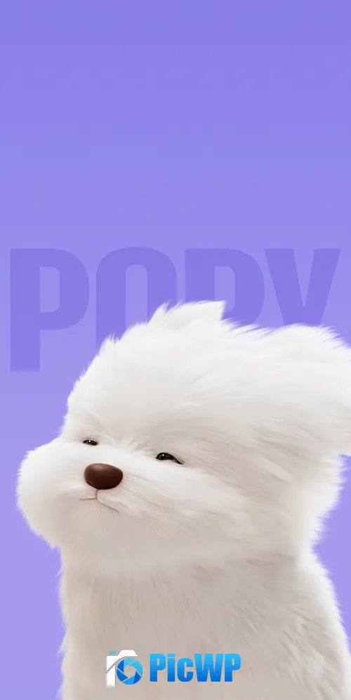 Maltese Dog Cute cartoon 3K Mobile Wallpaper