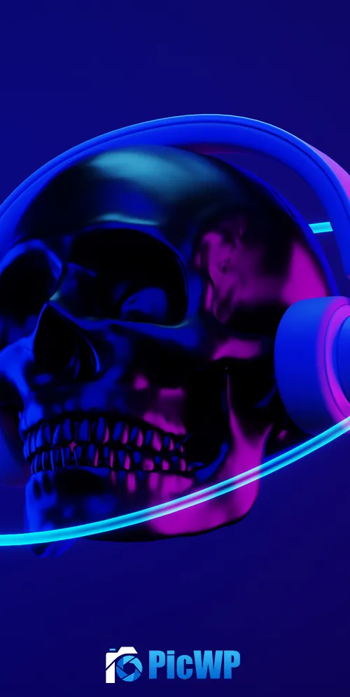 Dubstep Skull 3K Mobile Wallpaper
