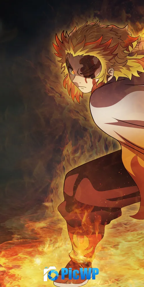 Demon Slayer: Mugen Train Kyojuro Rengoku 3K Mobile Wallpaper