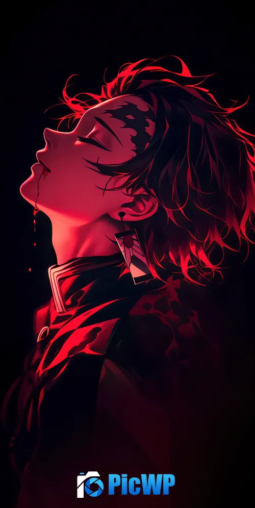 Tanjiro Kamado Red aesthetic 3K Mobile Wallpaper