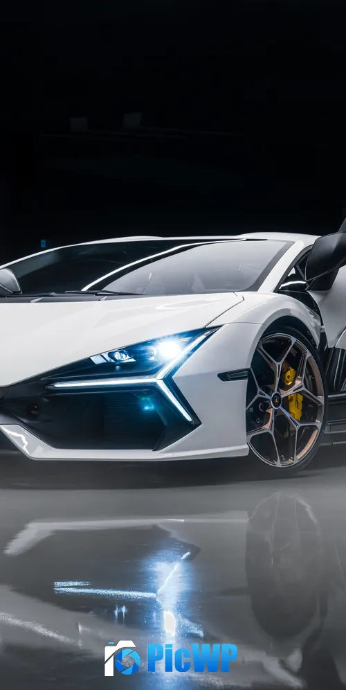 Lamborghini Revuelto Dark background 3K Mobile Wallpaper