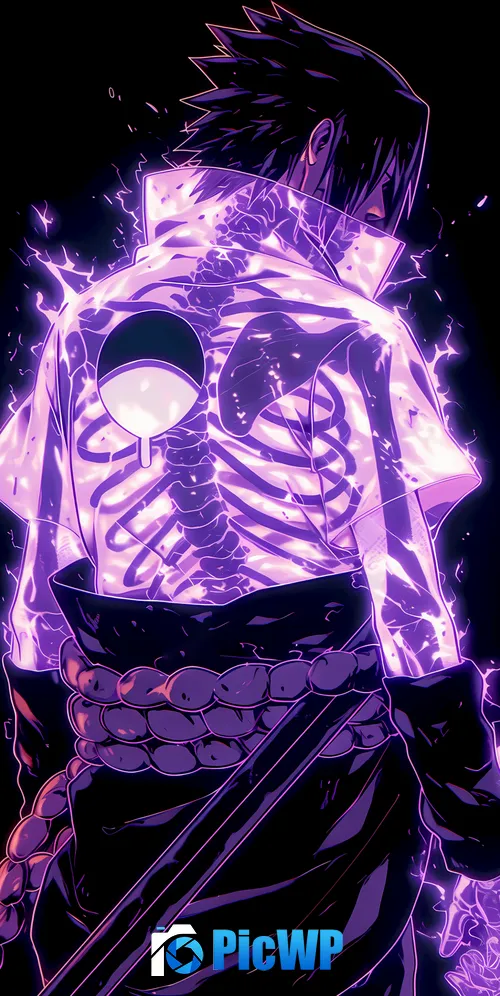 Sasuke Uchiha Neon glow 3K Mobile Wallpaper