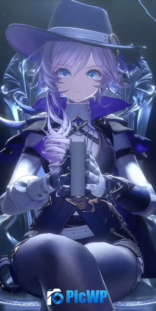 Silver Palace Anime girl 3K Mobile Wallpaper