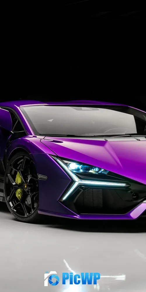 Lamborghini Revuelto Purple aesthetic 3K Mobile Wallpaper