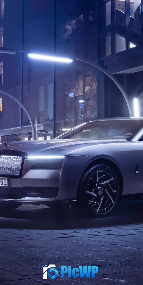Rolls-Royce Black Badge Spectre Jubilee Silver 3K Mobile Wallpaper