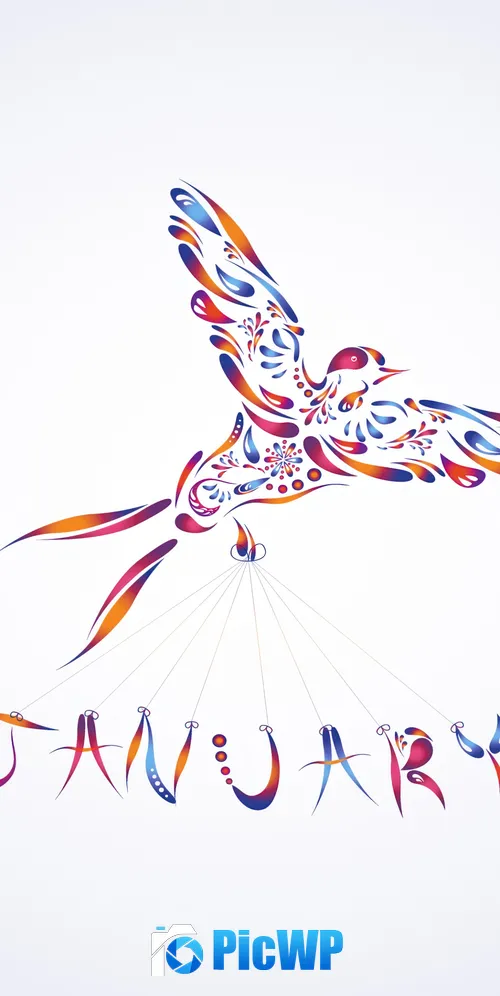 January Abstract bird 3K Mobile Wallpaper