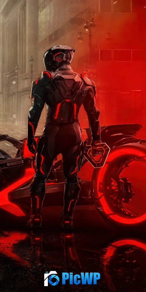 Tron: Ares Red aesthetic 3K Mobile Wallpaper