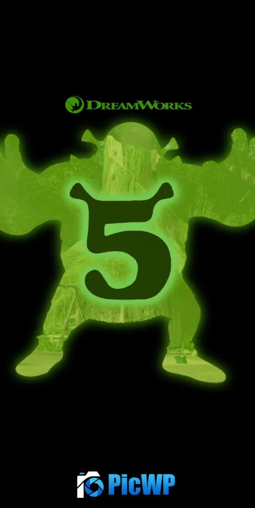 Shrek 5 Black background 3K Mobile Wallpaper
