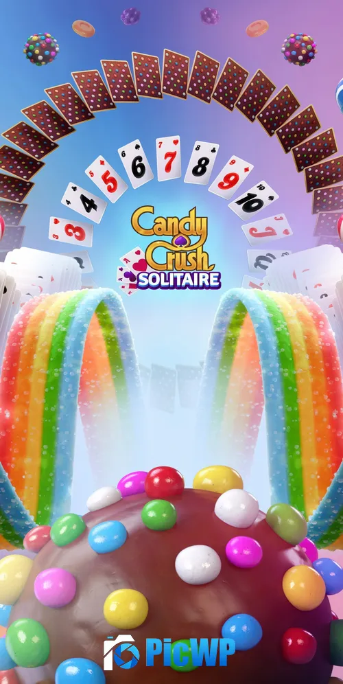 Candy Crush Solitaire Game poster 3K Mobile Wallpaper