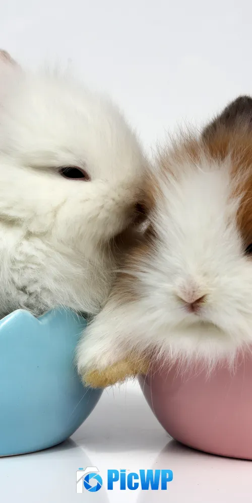 Easter bunny Fluffy 3K Mobile Wallpaper