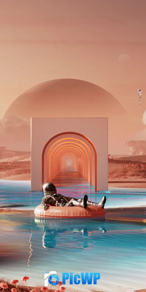 Relaxing Astronaut 3K Mobile Wallpaper
