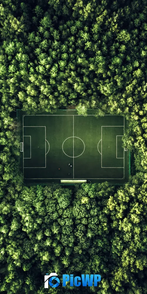 Soccer field Aerial view 3K Mobile Wallpaper