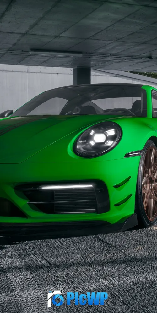 Green Porsche 911 Carrera T 3K Mobile Wallpaper