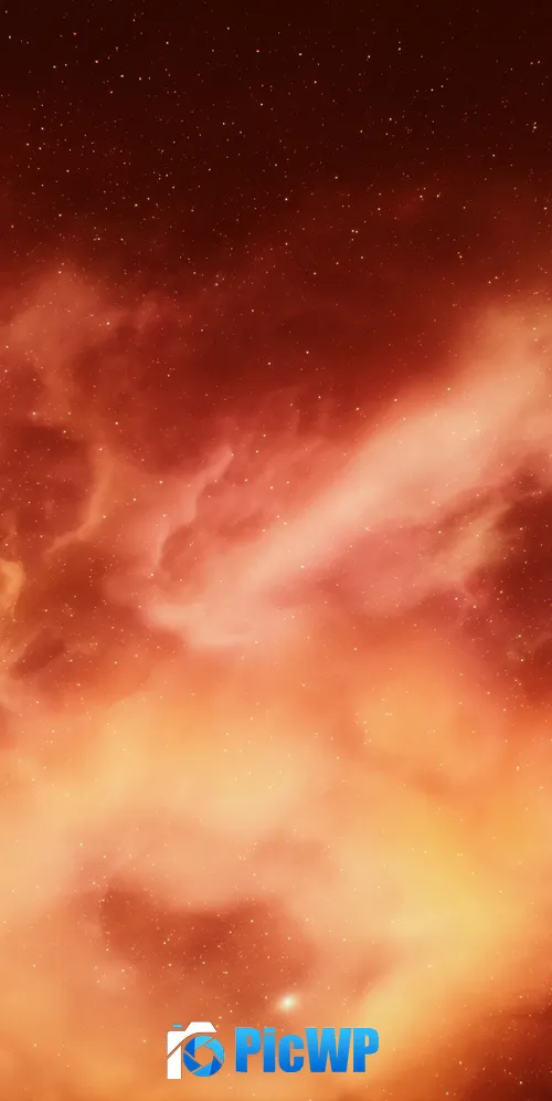 Starry sky Orange aesthetic 3K Mobile Wallpaper