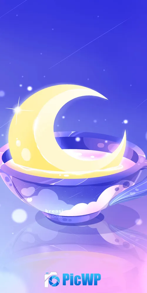 Dreamy Crescent Moon 3K Mobile Wallpaper