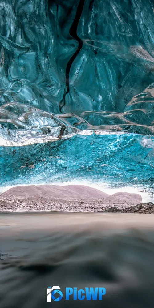 Ice Cave Heading North 3K Mobile Wallpaper