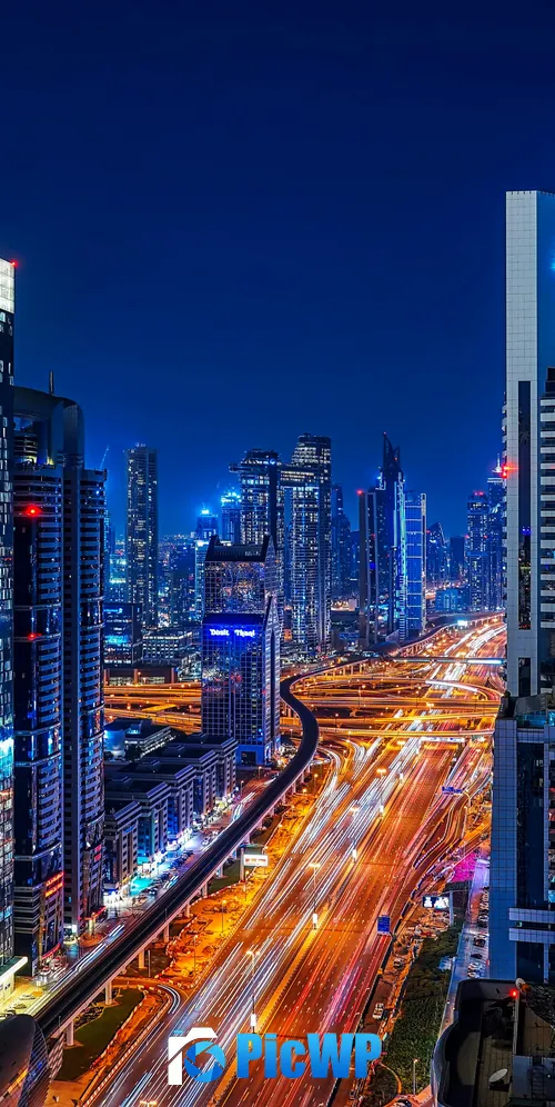 Dubai Sheikh Zayed Road 3K Mobile Wallpaper