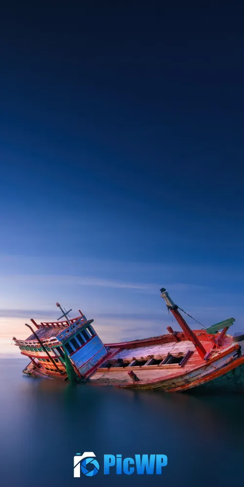 Abandoned Fishing boat 3K Mobile Wallpaper