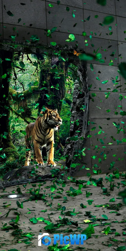 Tiger Mystical Forest 3K Mobile Wallpaper